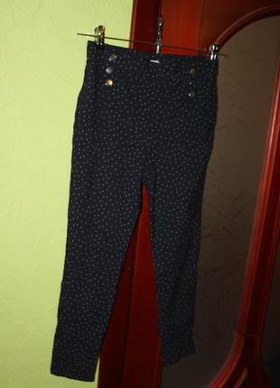 Стрейчевые женские брюки, штаны в горошек,  s, разм. 10 от m&co.