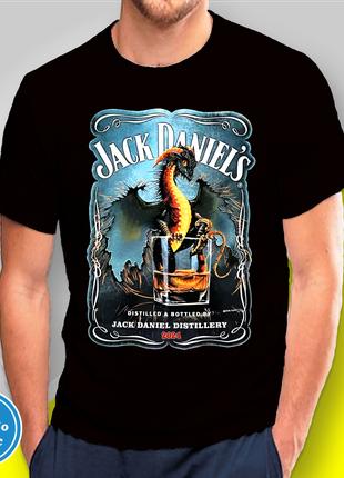 Футболки чоловіча новорічна "Jack Daniel's - Дракон 3" рік Дра...