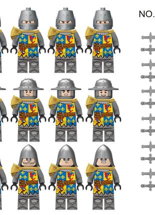 Фигурки европейские рыцари человечки средневековье воины 12 шт