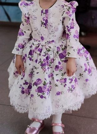 Дитяча сукня в квітку  для дівчинки на подарунок  день народження