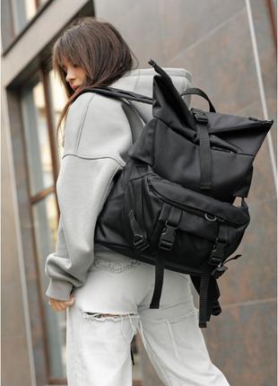 Рюкзак рол Sambag RollTop Double тканевый черный