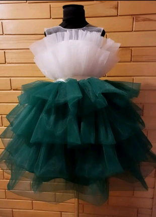 Сукня  дитяча  зелена з білим