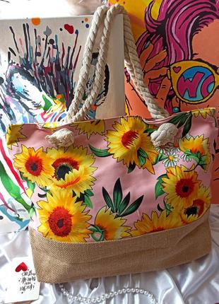 Яскрава пляжна сумка з соняшниками соняхами квітами для міста ...