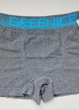 Боксеры мужские Greenice бесшовные серый с голубым поясом XL\X...