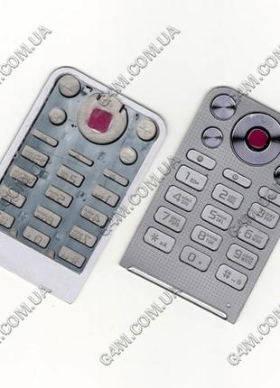Клавіатура для Sony Ericsson W380 срібляста, кирилиця, висока ...