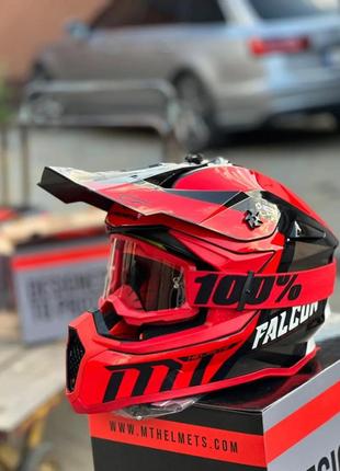 Шлем с очками MT FALCON, шолом на мотоцикл, ендуро /кросс, шол...