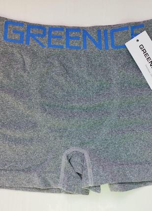 Боксеры мужские Greenice бесшовные серый с синим поясом M\L 4769