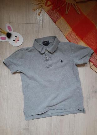 Поло футболка серая для мальчика polo ralph lauren