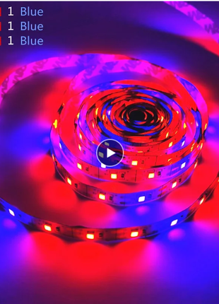 Светодиодная LED лента для растений, полный спектр, USB, 5V, 3м