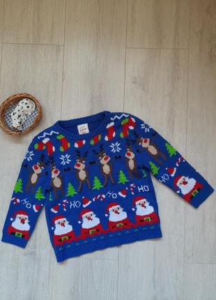 Новогодний свитерик детский george 2-3 года одежда