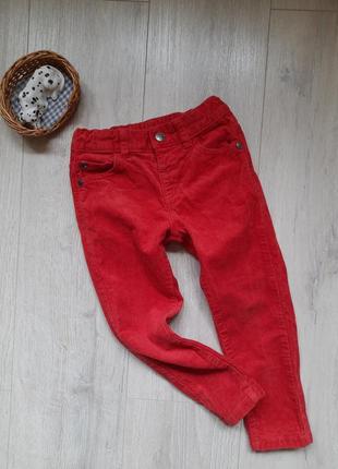 Marks&spencer вельветові штани брюки червоні 3-4  роки