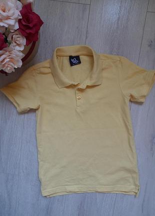 Футболка желтая тенниска для мальчика детская одежда 8,9 лет поло