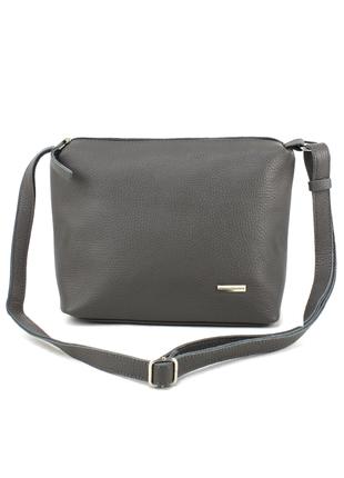 Кожаная женская сумка кросс-боди Borsacomoda 810021 темно-серая