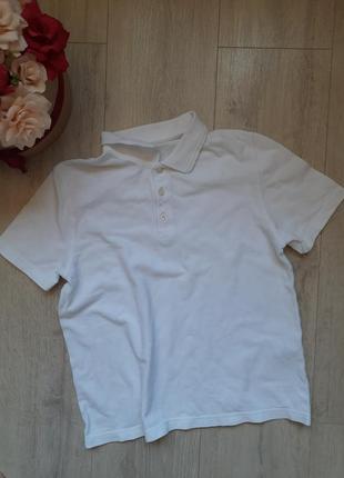 Белая футболка поло marks&amp;spencer 11-12 лет
