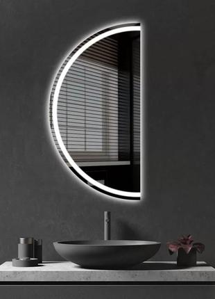 Полукруглое зеркало с подсветкой для ванной софия