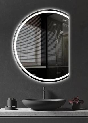 Полукруглое зеркало с подсветкой для ванной ренато