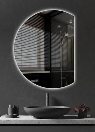 Полукруглое зеркало с подсветкой для ванной марисол