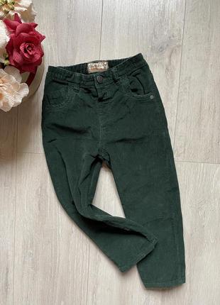 🏷️tu вельветовые брюки зеленые 2,3 года брючины мальчик