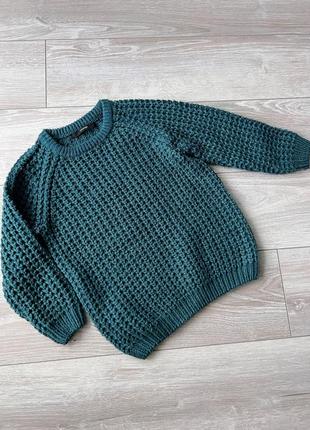 Стильный вязаный свитер для мальчика 3-5р свитер крупной вязки...