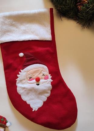 Новорічний чобіт для подарунків, різдвяний носок, новорічний д...