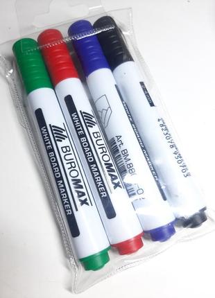 Набір кольорових маркерів для білих досок 4 шт