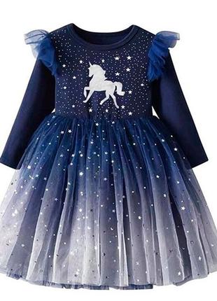 Дитяча нарядна святкова сукня єдиноріг для дівчинки 70715