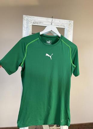 Женская зеленая футболка puma l футболка для тренировок спорти...