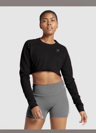 Gymshark женский свитшет кофта короткая оверсайз укороченная с...