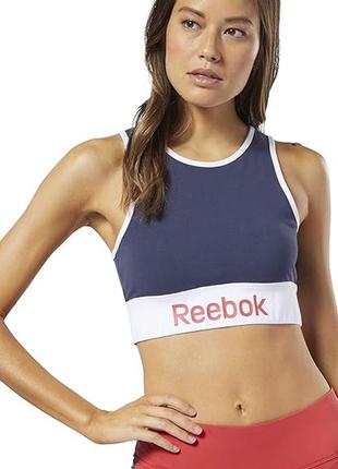 Спортивний топ бюстгальтер reebok women's linear logo cotton b...