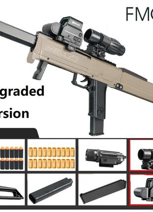 Игрушечный пистолет-пулемет FMG9 трансформер стреляет пластико...