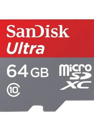 Карта памяти SanDisk 64GB microSDHC class 10 UHS-I A1 Ultra
(S...