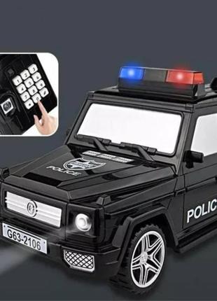 Детский сейф с кодом и отпечатком пальца в виде «машина полици...