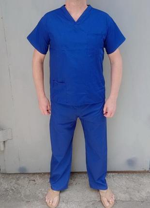 Костюм хірургічний медична форма чоловічий колір синій (l-xl)