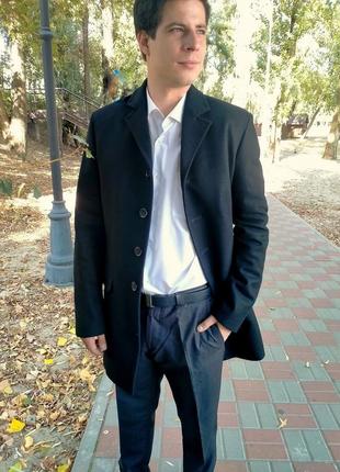 Мужское пальто alfonso, мод к100, черный, размер 46