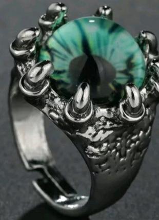 Мужское женское кольцо глаз дракона сапфировый размер регулиру...
