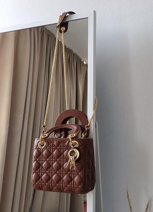 Сумка в стиле christian dior lady d-lite brown