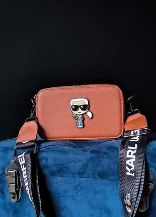 Сумка в стиле karl lagerfeld snapshot brown