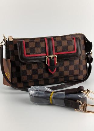 Сумки в стиле louis vuitton diane brown/red