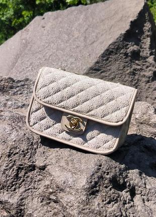 Chanel woven textile beige