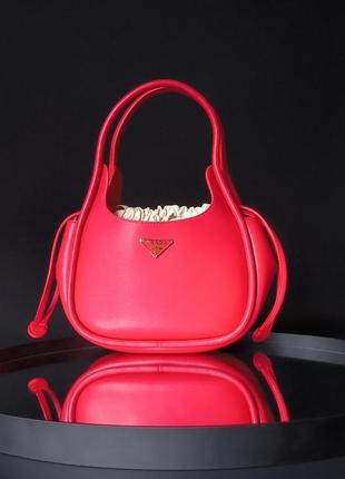 Сумка в стиле prada leather handbag red