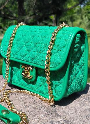 Сумка в стиле chanel woven#ile green