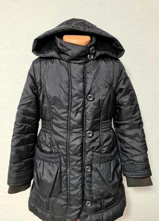 Теплое детское демисезонное пальто marks &amp; spencer на 5-6 лет