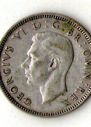 Велика Британія › Король Георг VI 1 шилінг 1943 рік срібло №559