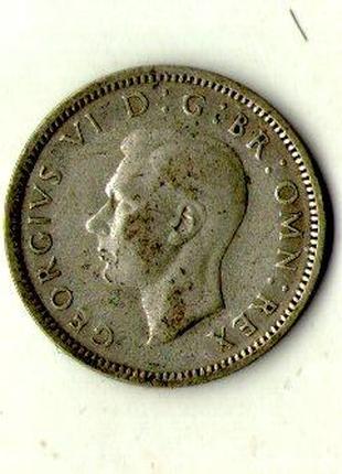 Велика Британія › Король Георг VI 3 пенса 1944 рік срібло №1281