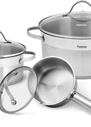 Набор кухонной посуды Fissman Evita 6 предметов, из нержавеюще...