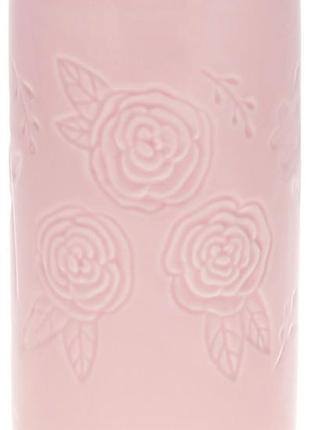 Ваза "Розовая Роза" 10.5х10.5х18.5см керамическая розовая