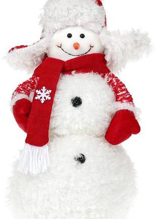 Мягкая игрушка "Снеговик в шапке-ушанке" 33см