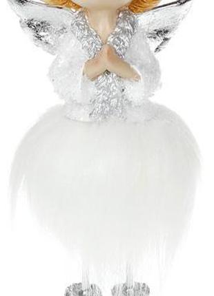 Фігурка декоративна "Ангел у білій хутряній спідниці" 20 см