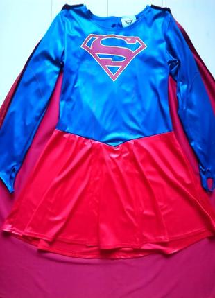Карнавальное платье супер девушка super girl m размер с накидкой