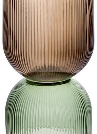 Скляна ваза Ariadne "Carol" Ø 16x31 см, коричневий із зеленим